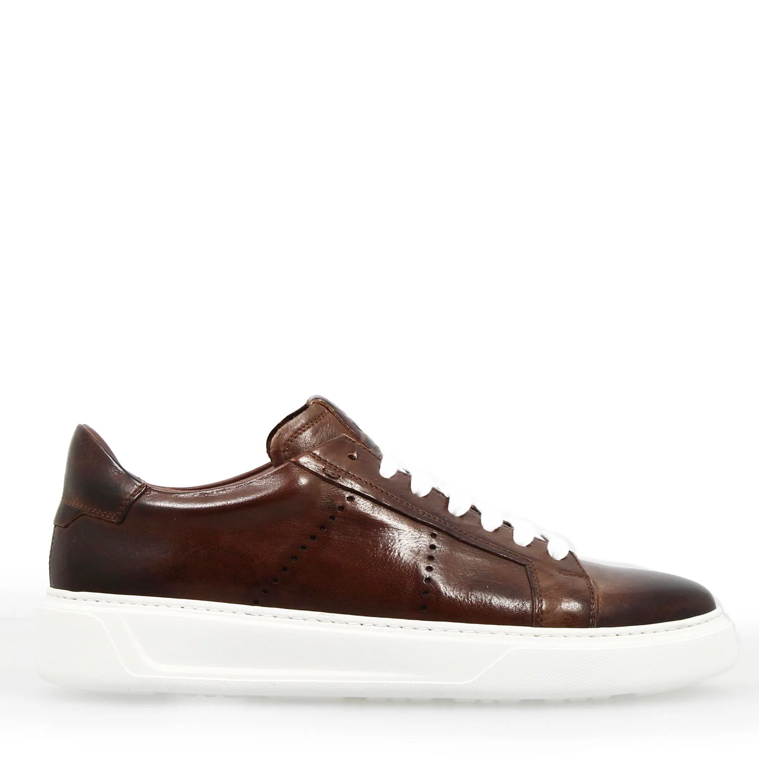 Sneaker Florentino da uomo in pelle marrone scuro - Image 3
