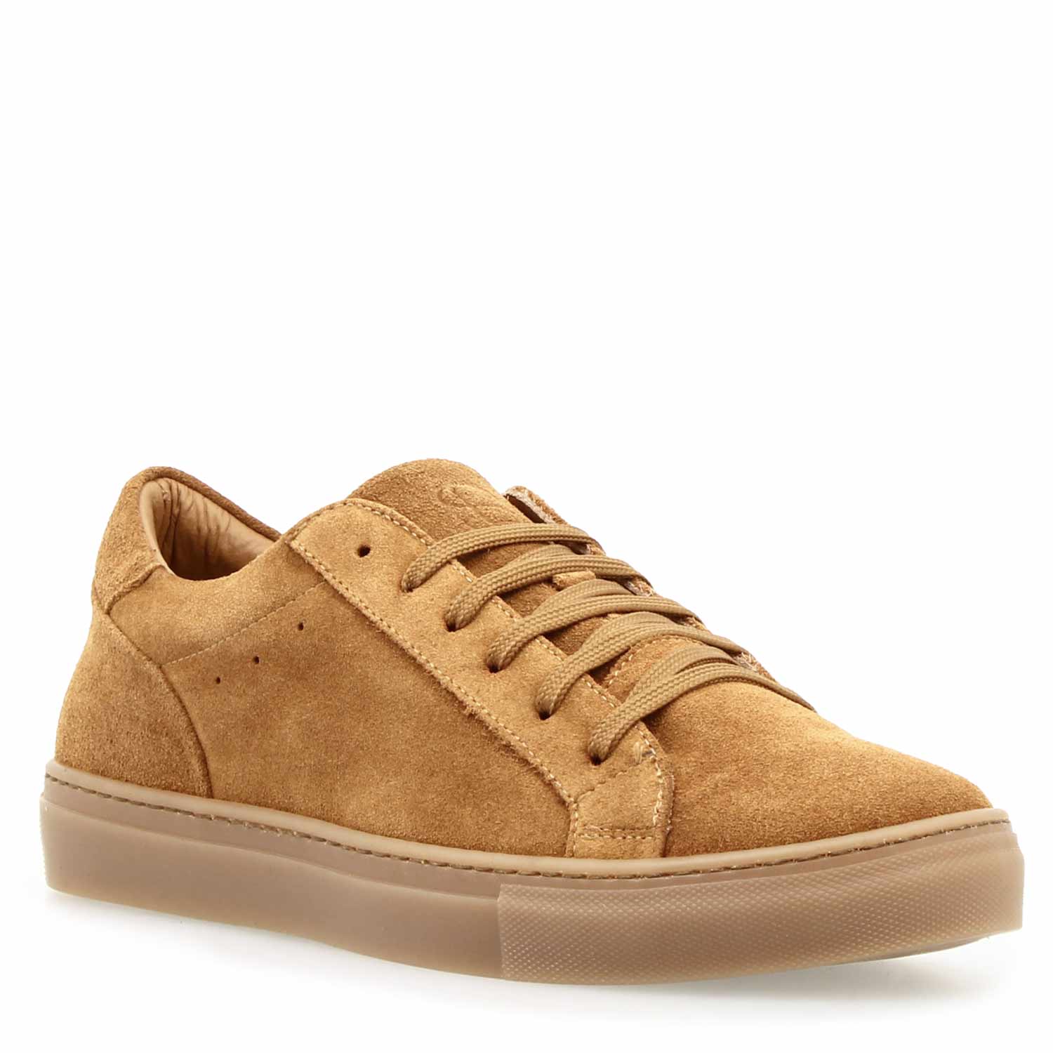Sneaker Pitagora da uomo in pelle scamosciata marrone
