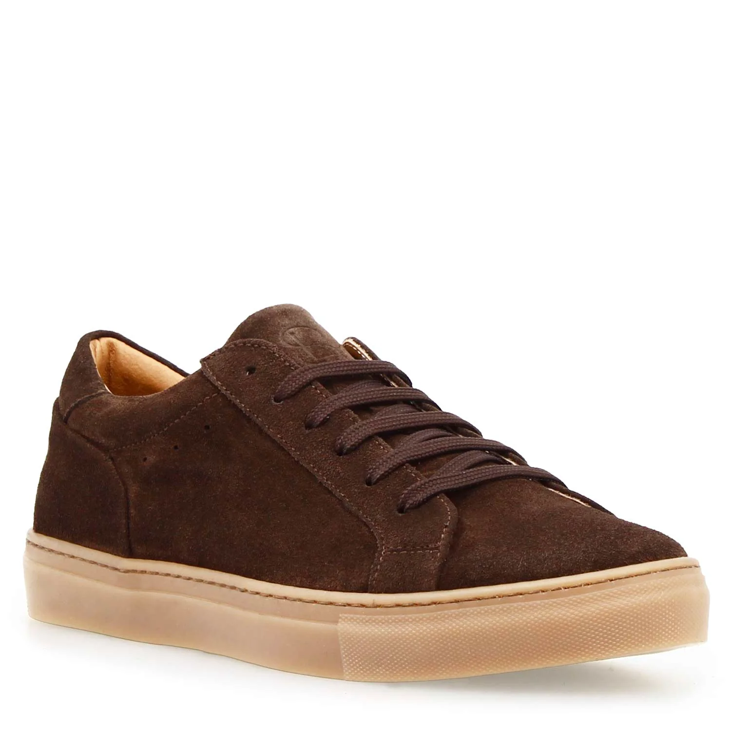 Sneaker Pitagora da uomo in pelle scamosciata marrone scuro