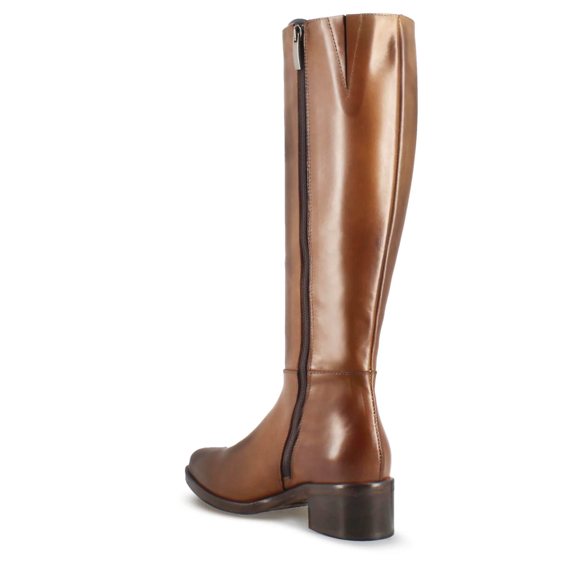 Stivale artigianale alto da donna in pelle colore marrone - Image 4