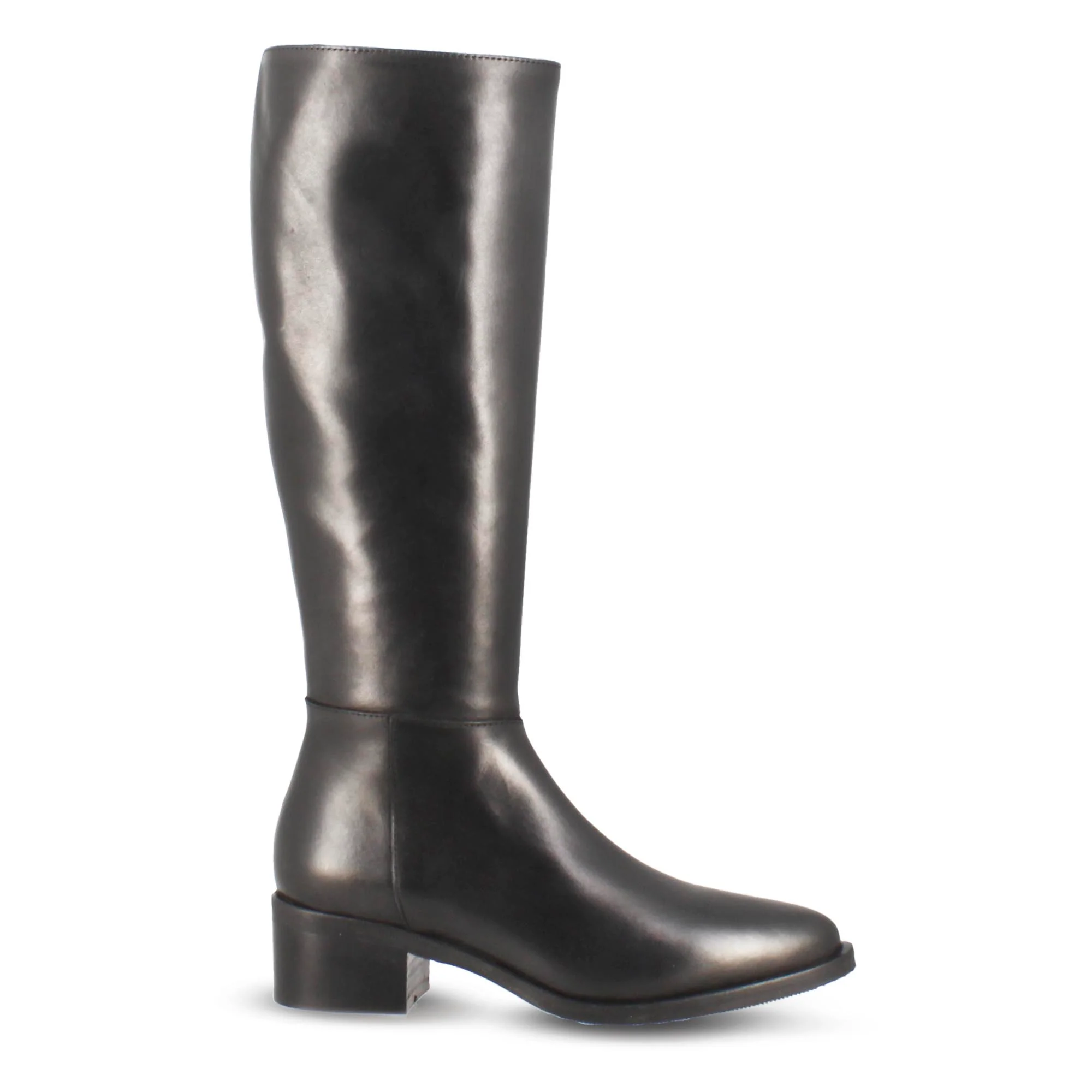 Stivale alto artigianale da donna in pelle colore nero