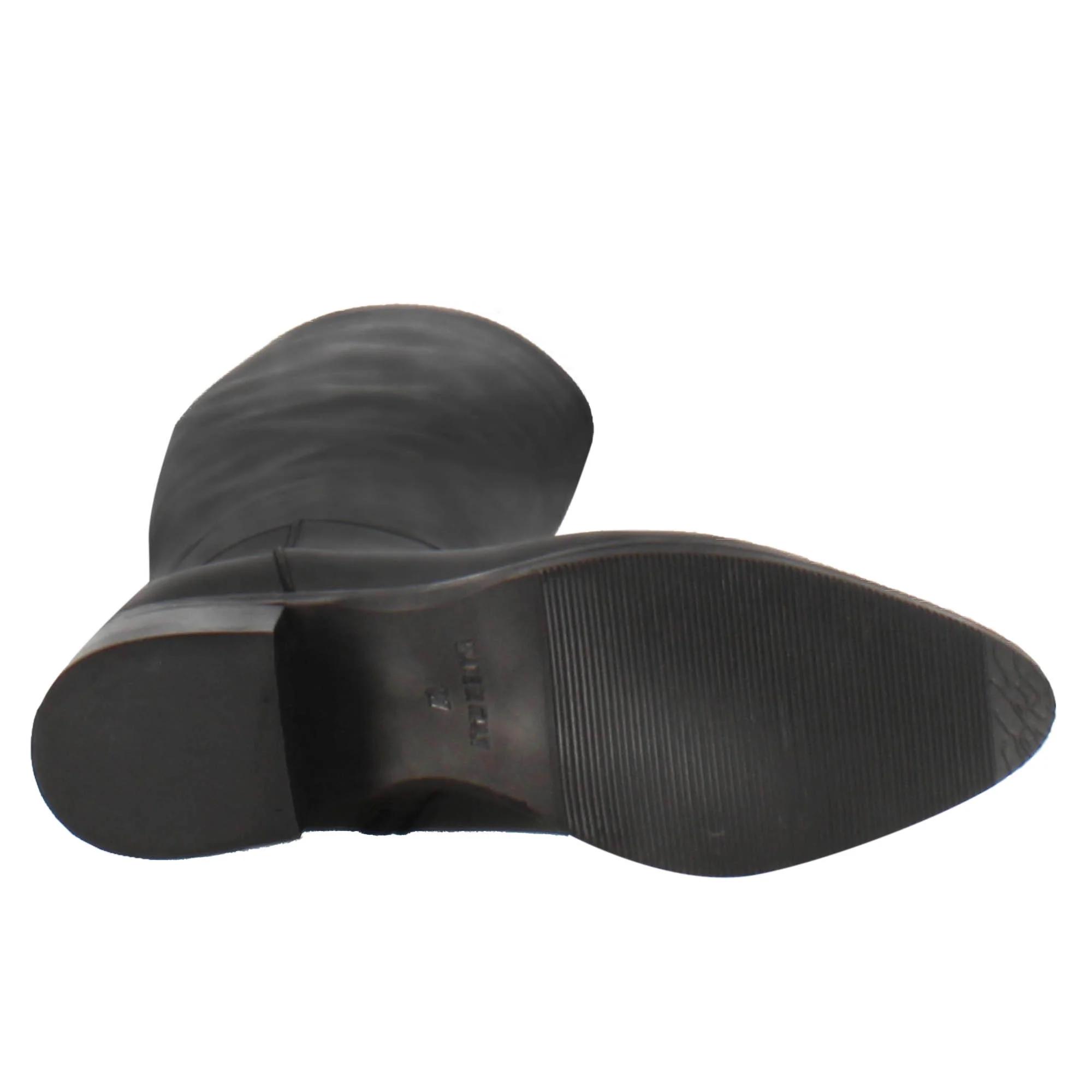 Stivale alto artigianale da donna in pelle colore nero - Image 4