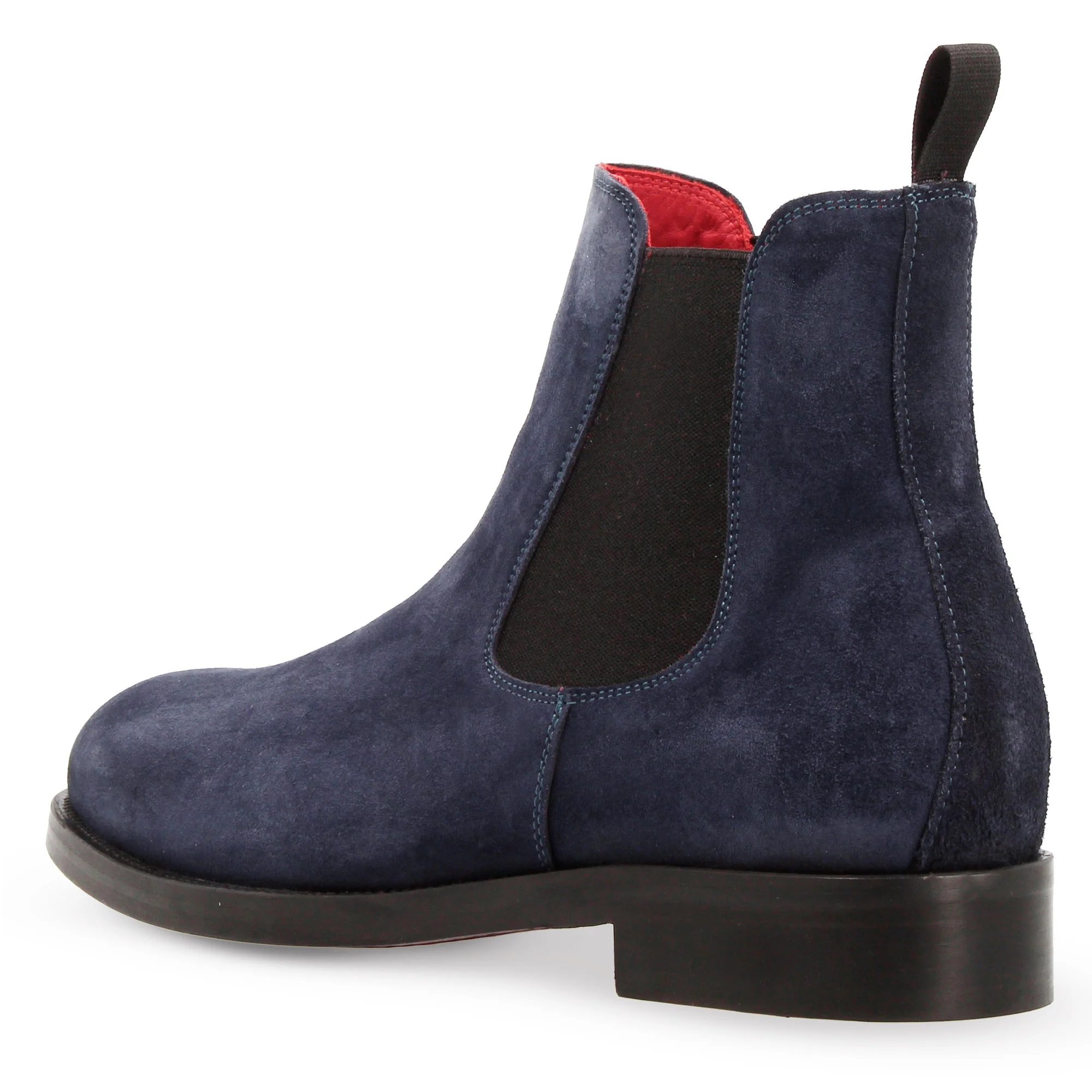 Stivaletti da uomo Chelsea in pelle scamosciata blu suola in cuoio - Image 4