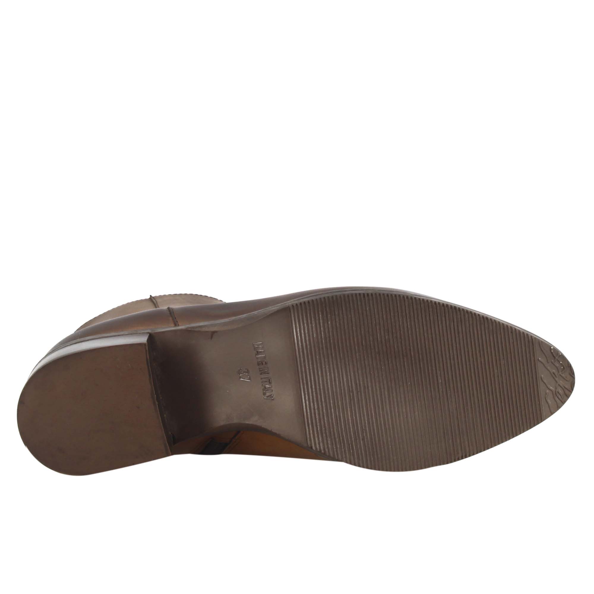 Stivaletto a punta da donna in pelle colore marrone fatto a mano - Image 4