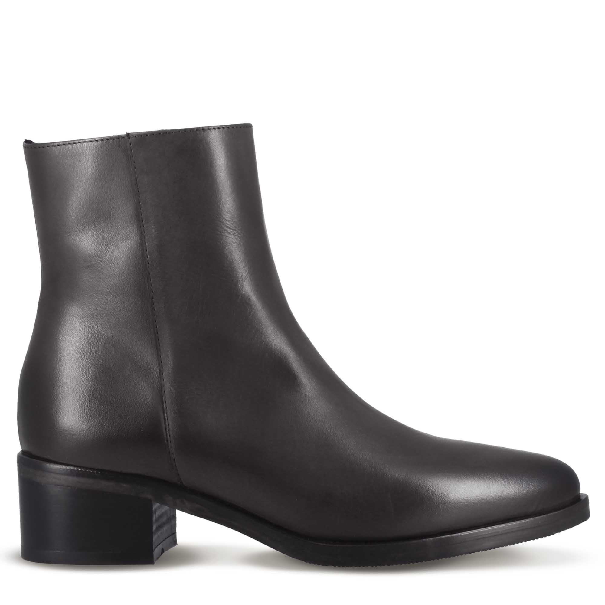 Stivaletto a punta da donna, in pelle colore nero fatto a mano - Image 2