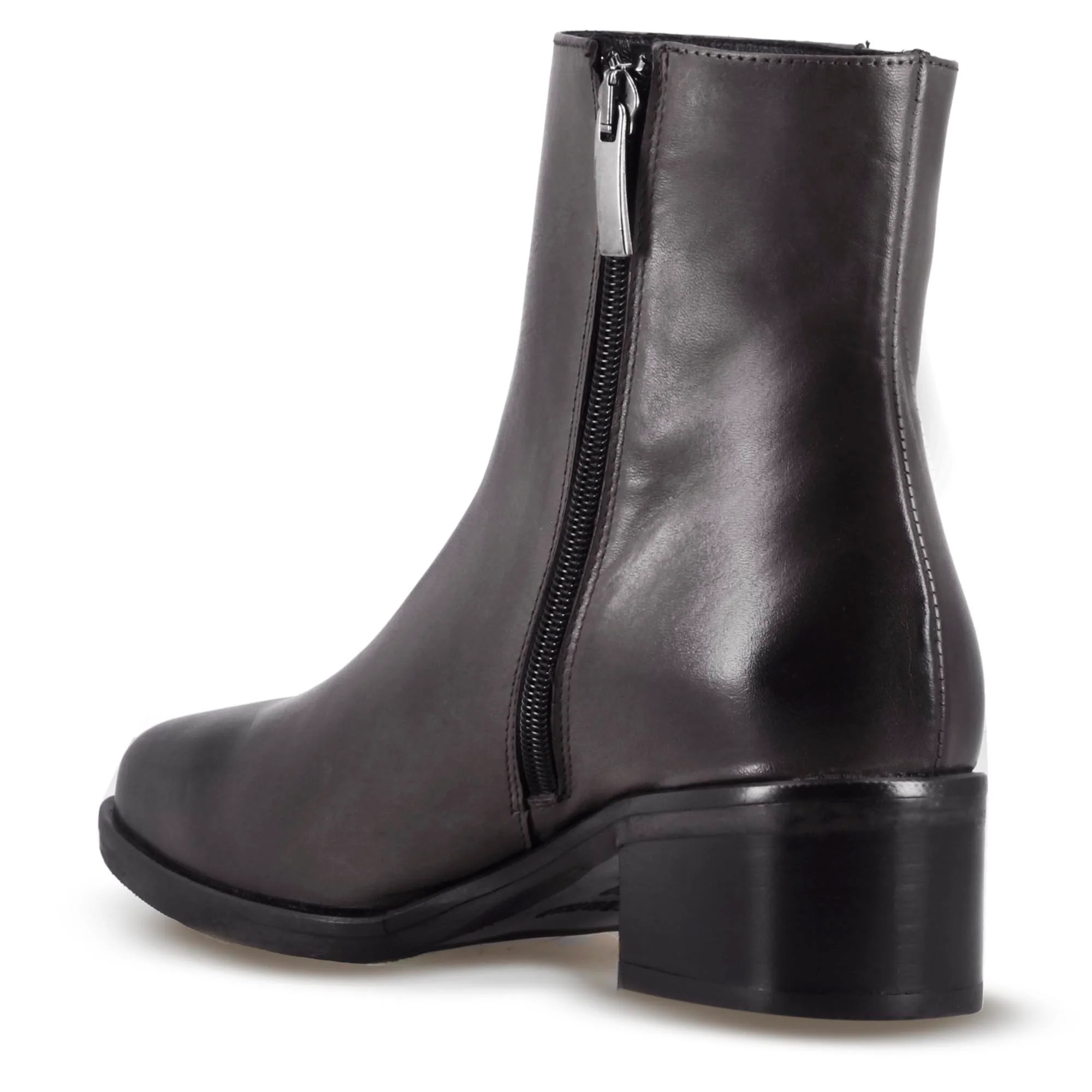 Stivaletto a punta da donna, in pelle colore nero fatto a mano - Image 3