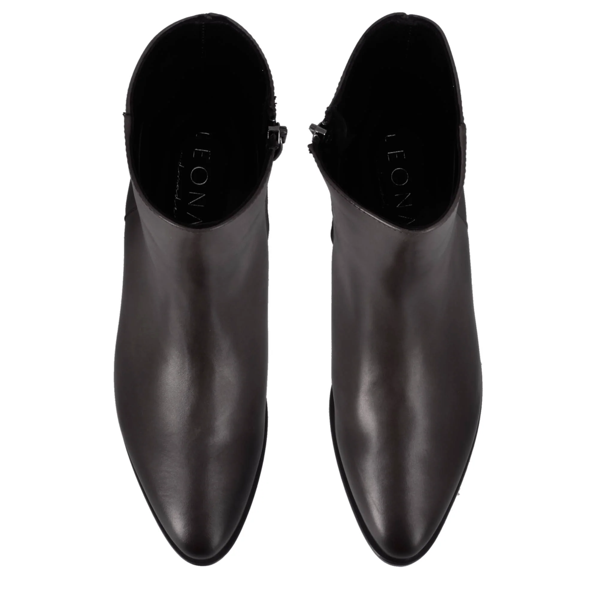 Stivaletto a punta da donna, in pelle colore nero fatto a mano - Image 5