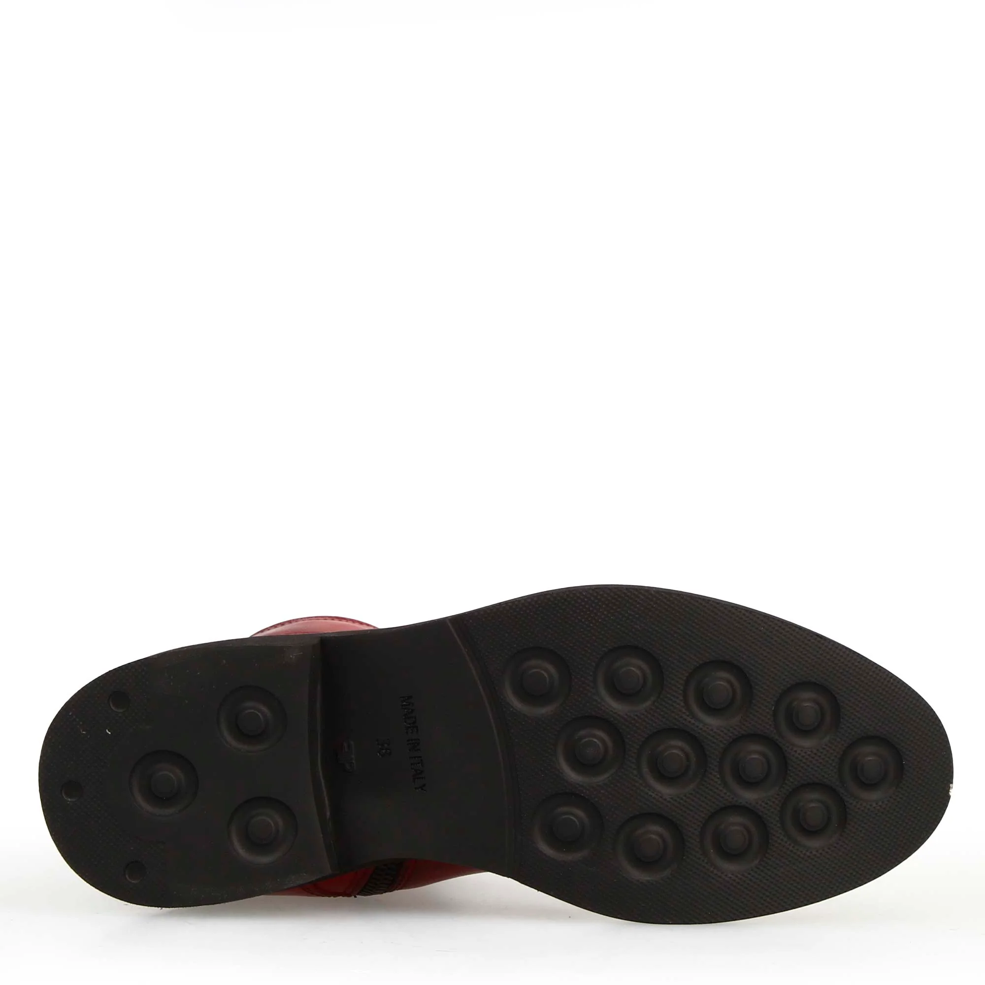 Stivaletto anfibio da donna in pelle colore rosso fatto a mano - Image 5