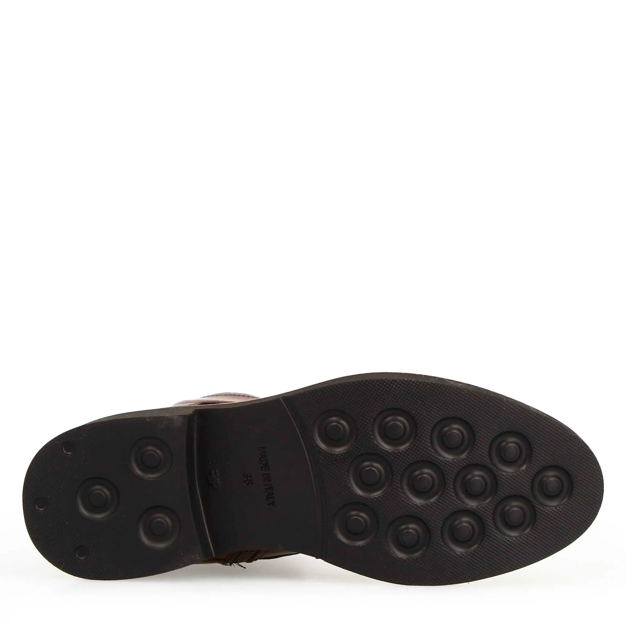 Stivaletto anfibio da donna in pelle marrone fatto a mano - Image 4