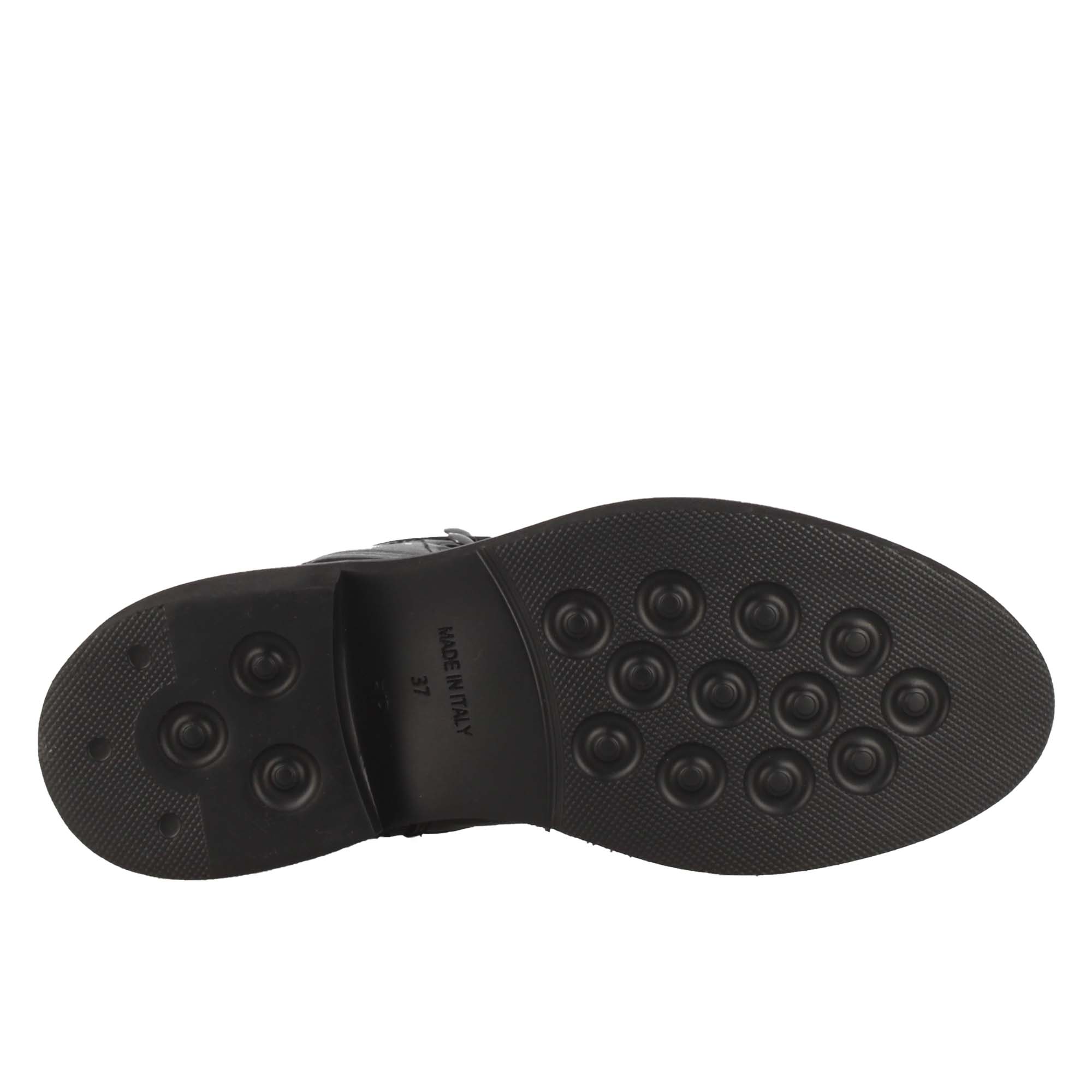 Stivaletto anfibio da donna in vera pelle colore nero fatto a mano - Image 4