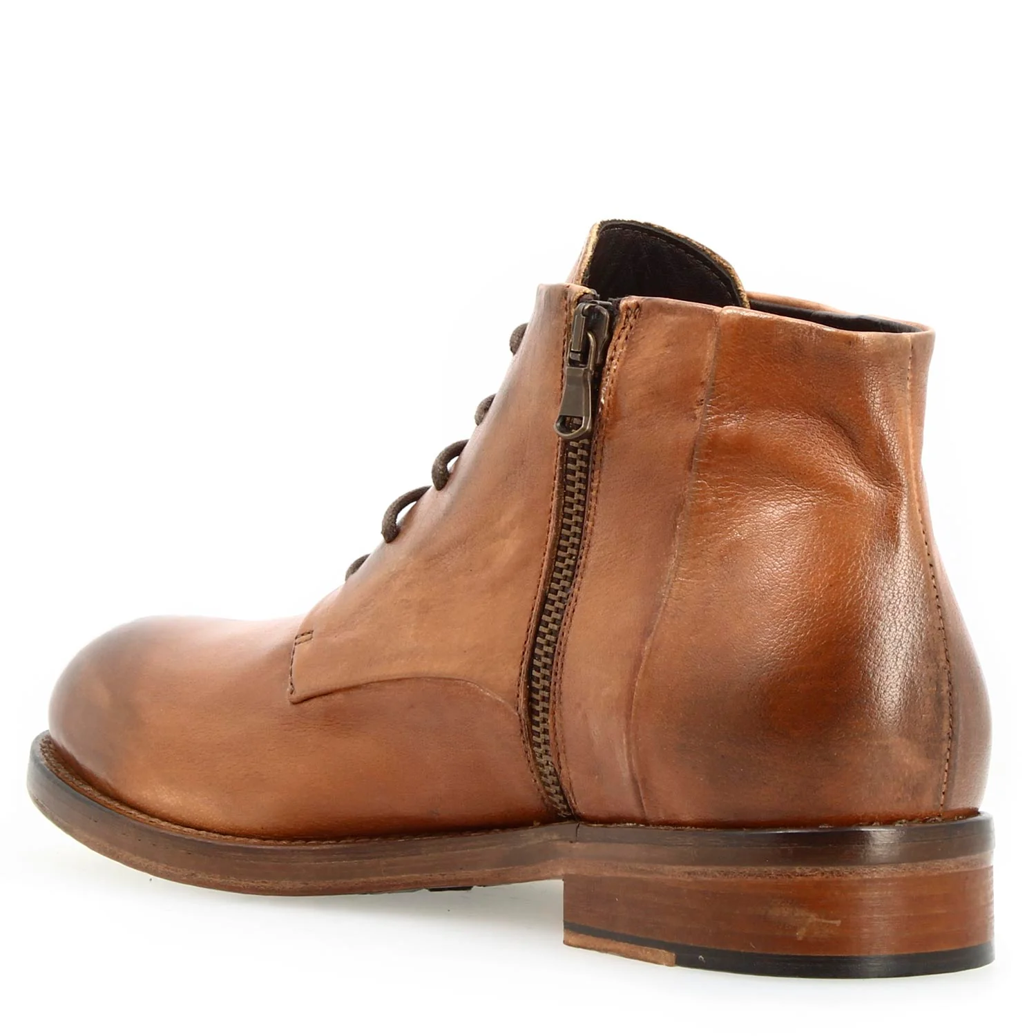 Stivaletto anfibio medio diver da uomo in pelle lavata colore marrone - Image 3