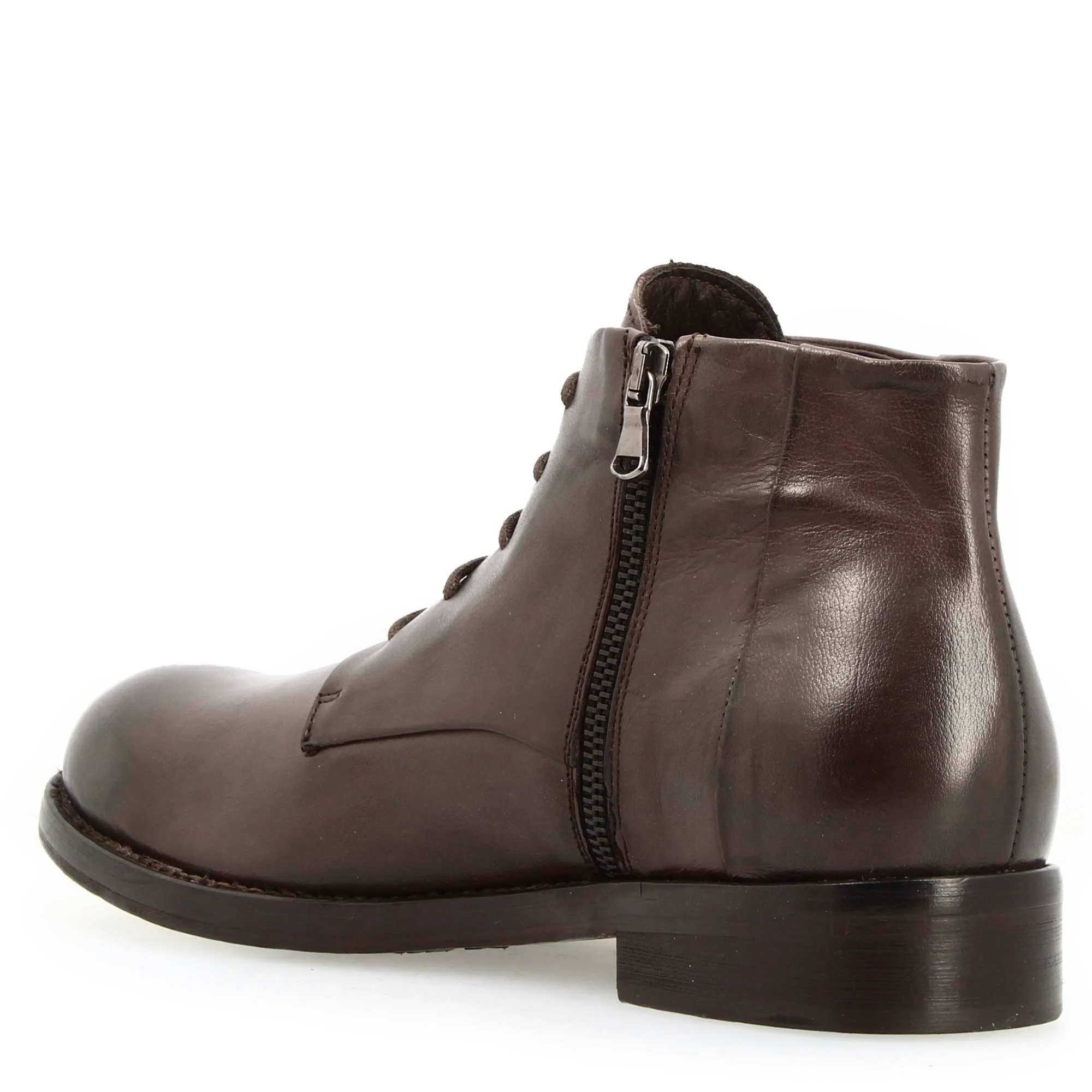 Stivaletto anfibio medio diver da uomo in pelle lavata colore testa di moro - Image 4