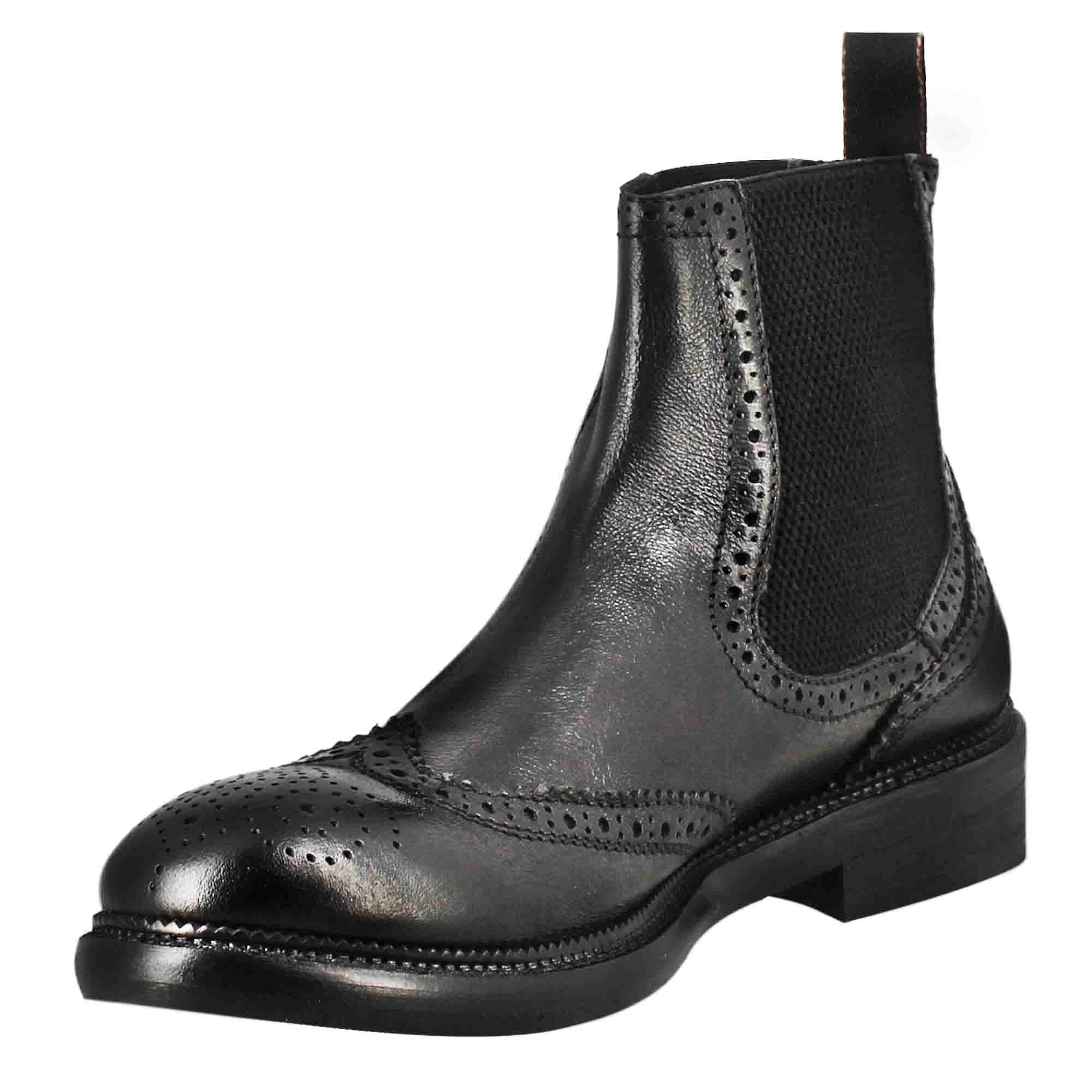 Stivaletto candy chelsea da uomo in pelle lavata colore nero - Image 3