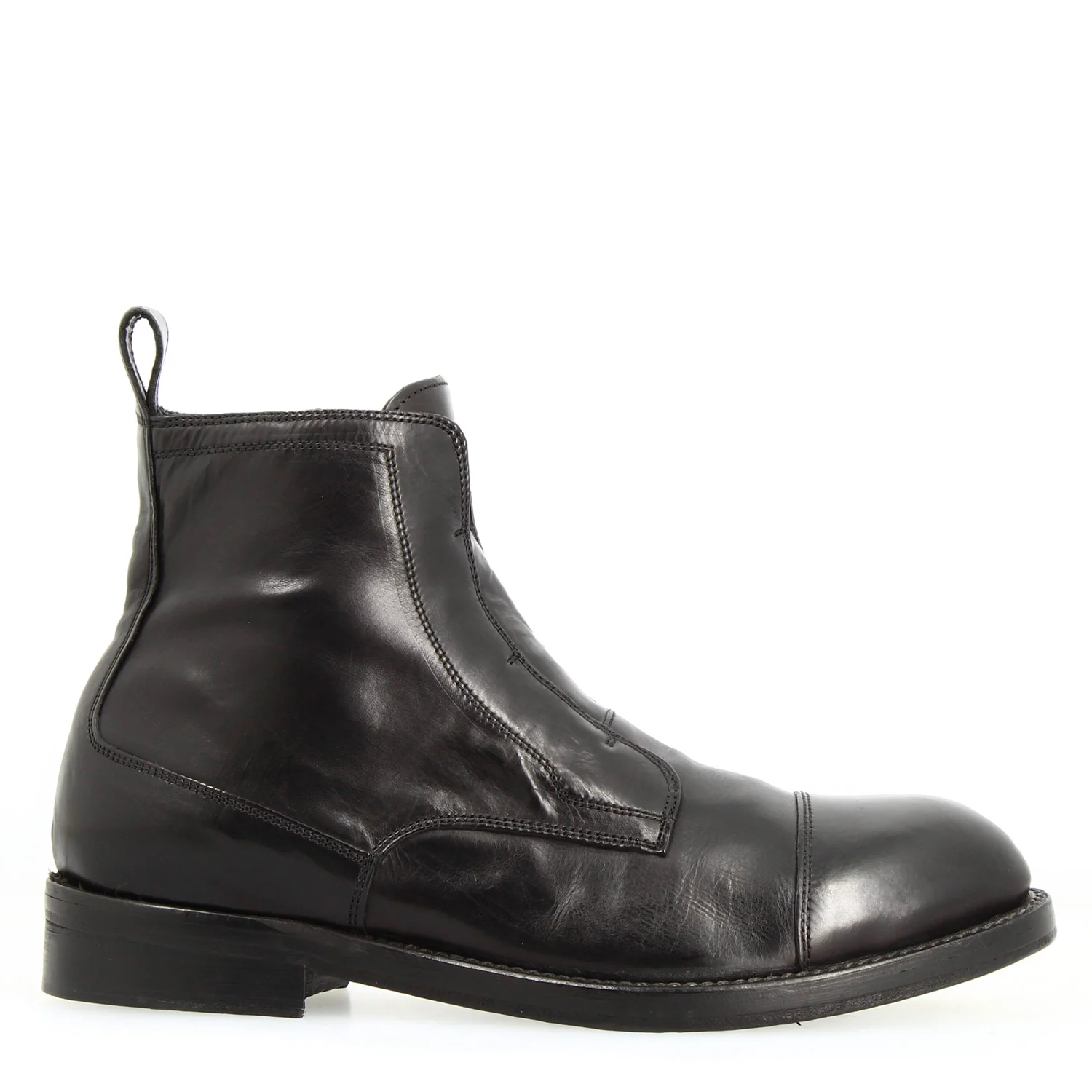 Stivaletto cap toe nero da uomo fatto a mano - Image 2