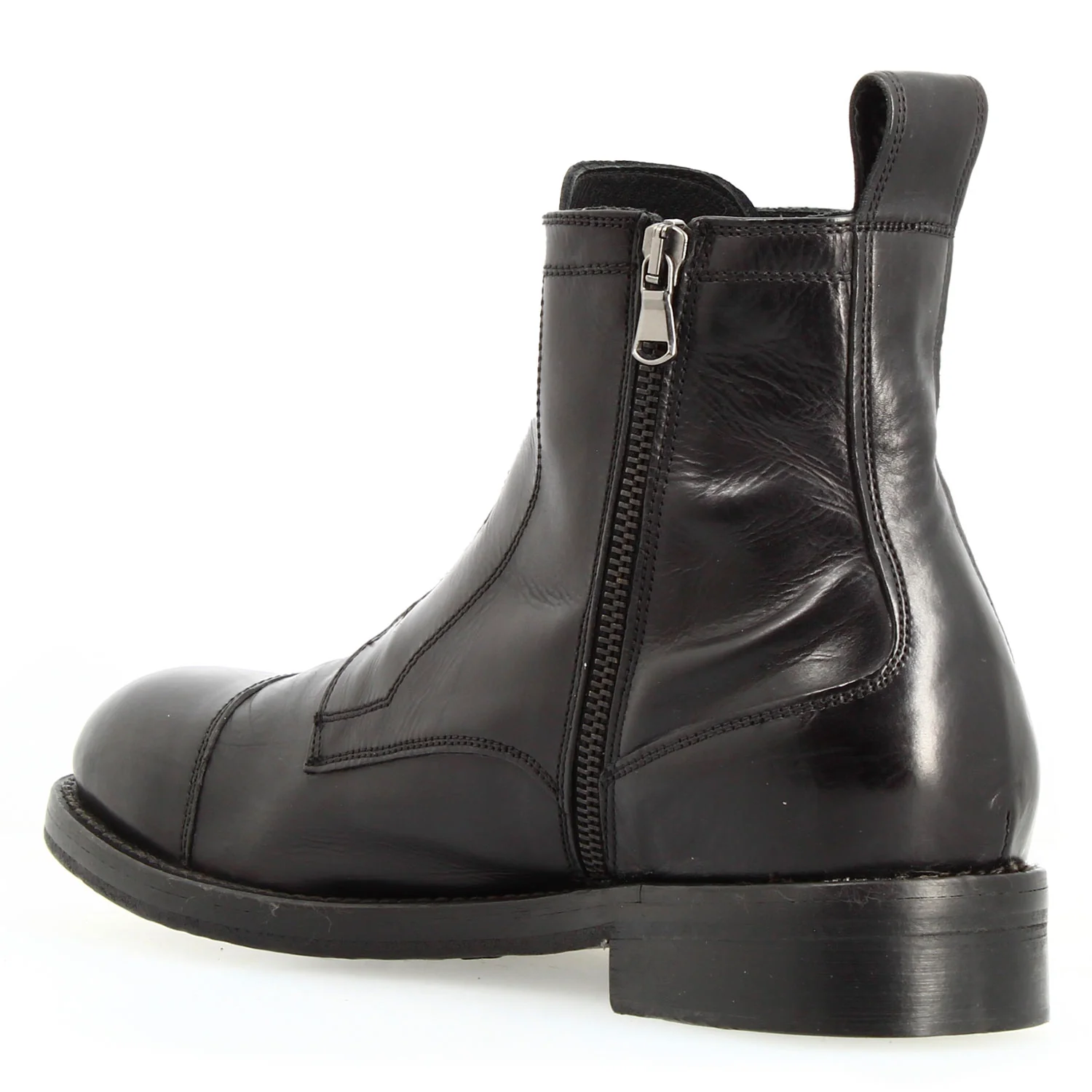 Stivaletto cap toe nero da uomo fatto a mano - Image 3