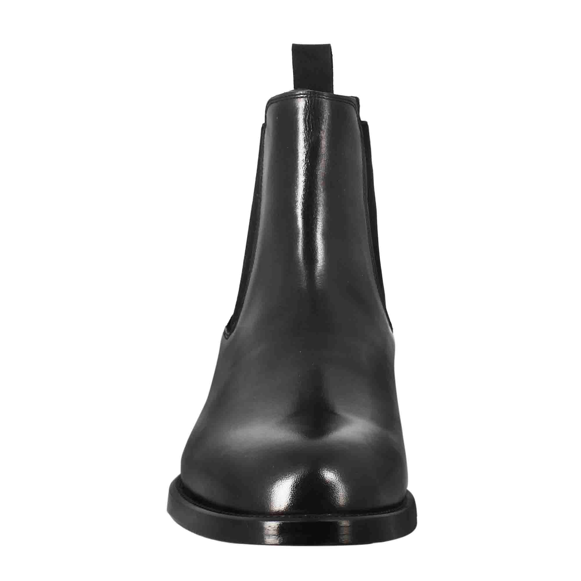 Stivaletto chelsea da uomo in pelle colore nero con elastico - Image 3