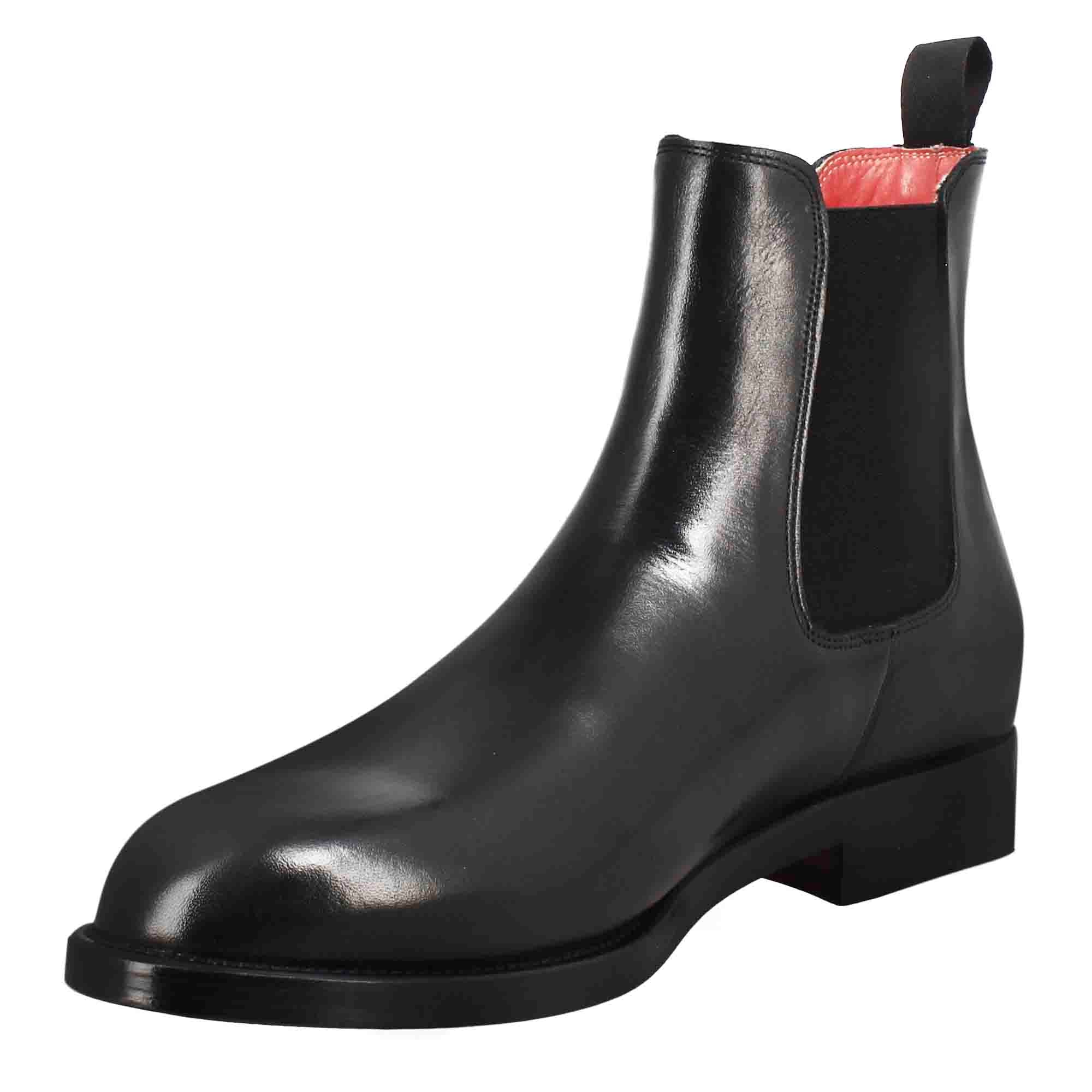 Stivaletto chelsea da uomo in pelle colore nero con elastico - Image 4
