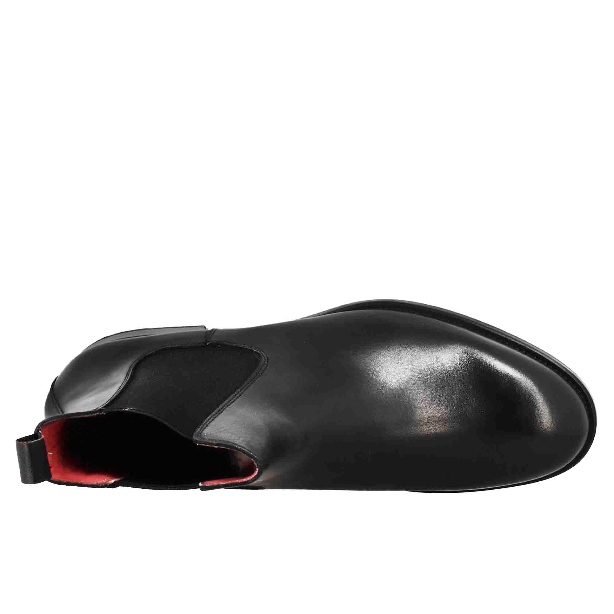 Stivaletto chelsea da uomo in pelle colore nero con elastico - Image 5