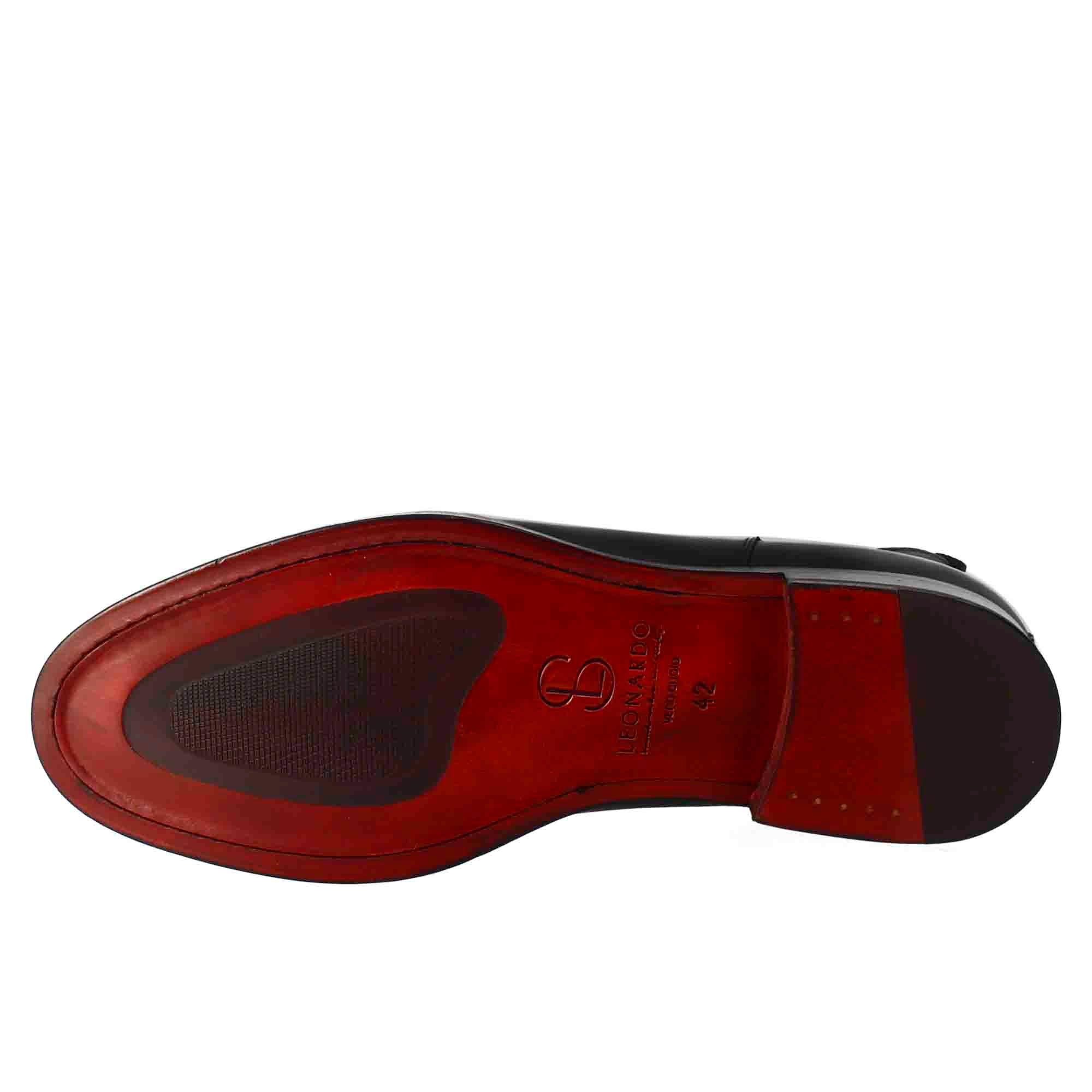 Stivaletto chelsea da uomo in pelle colore nero con elastico - Image 6