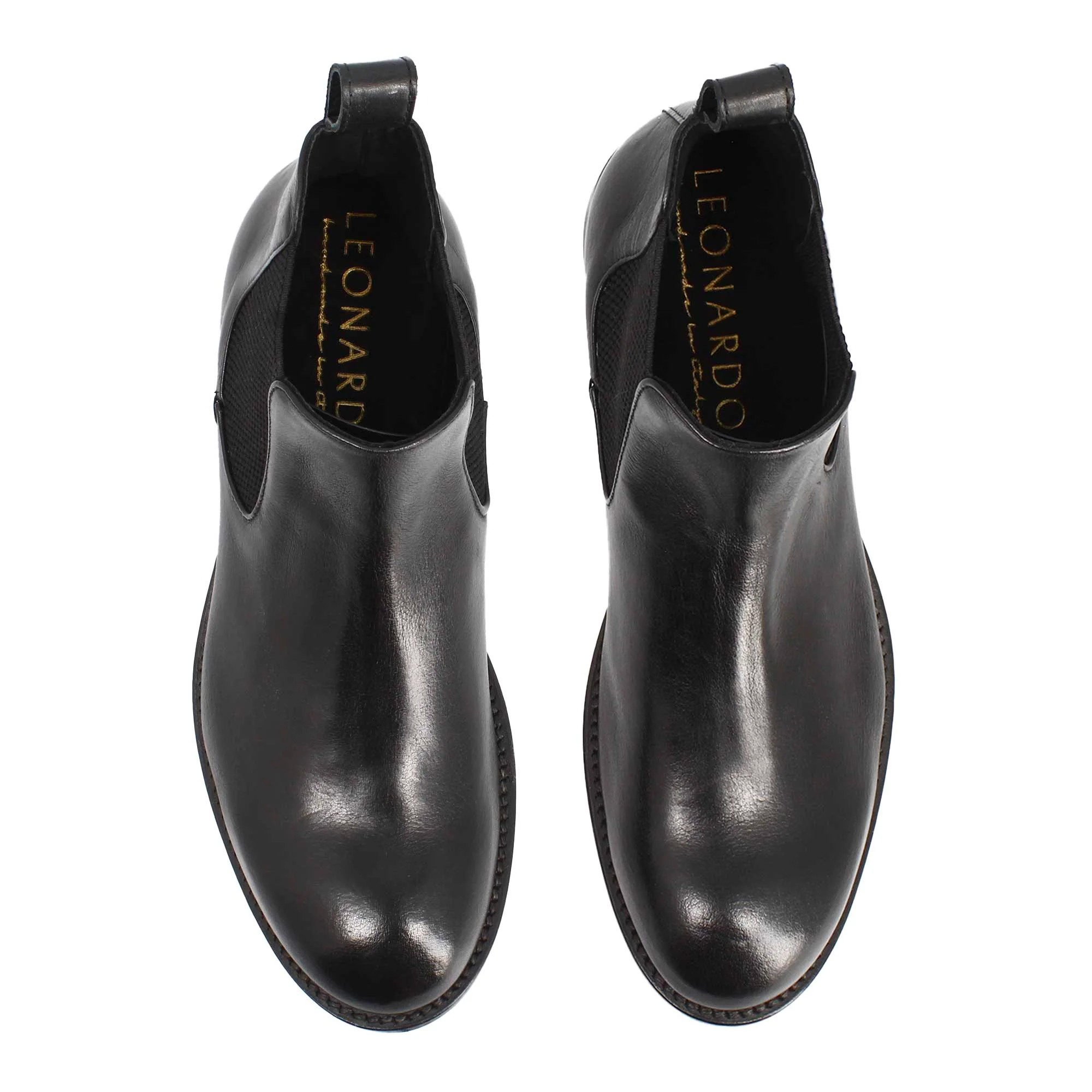 Stivaletto Chelsea diver da uomo in pelle lavata colore nero - Image 5