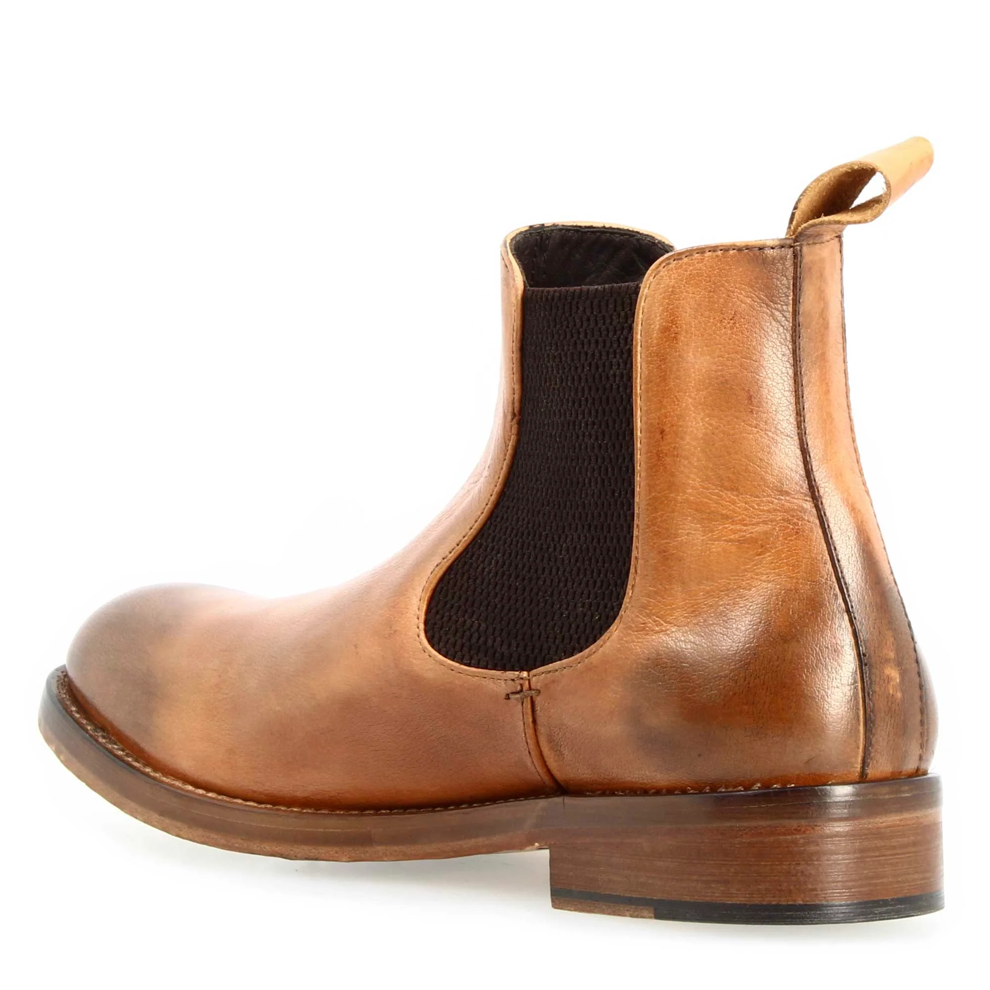 Stivaletto Chelsea diver da uomo in pelle lavata marrone chiaro - Image 3