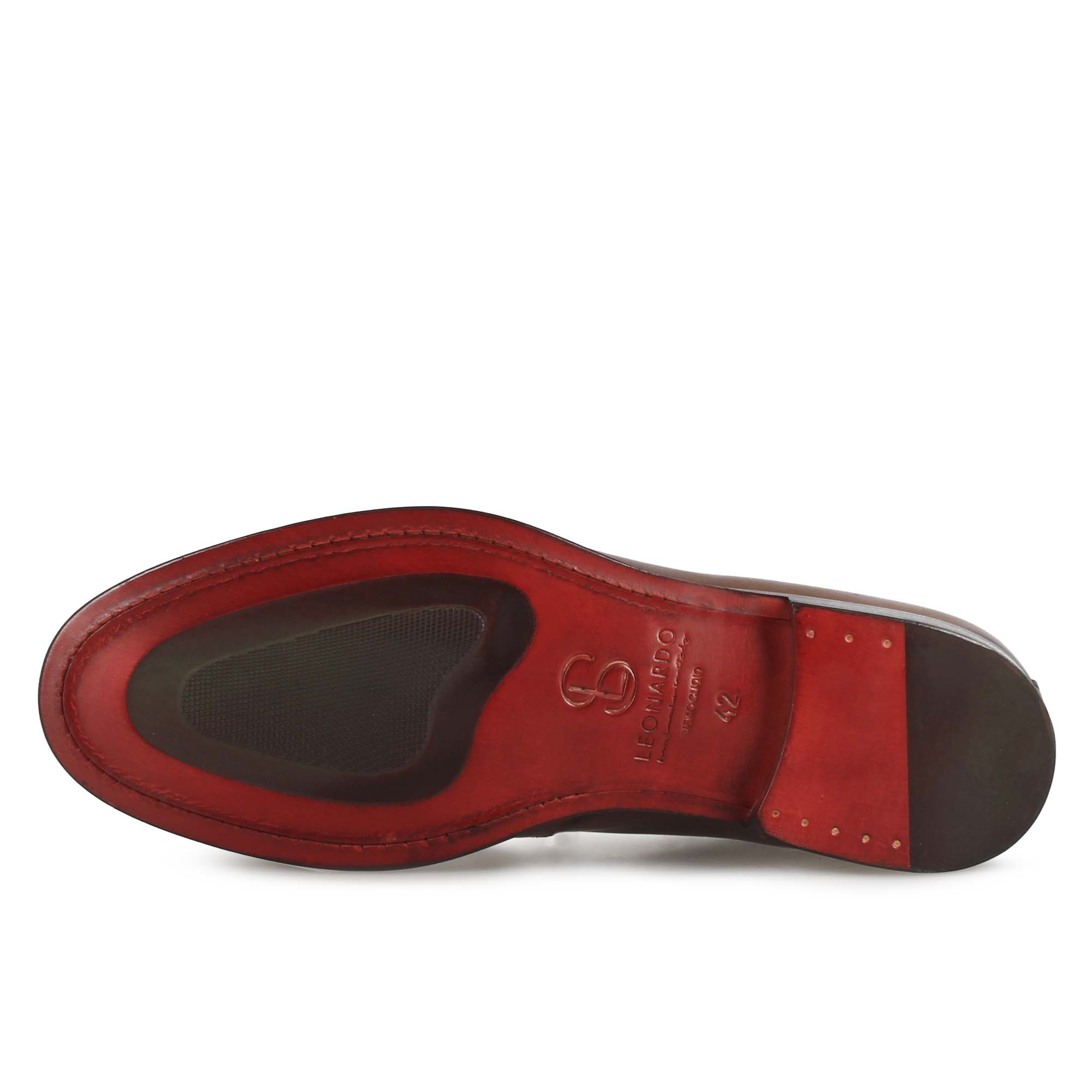 Stivaletto con allacciatura alla caviglia da uomo in pelle liscia colore marrone - Image 4