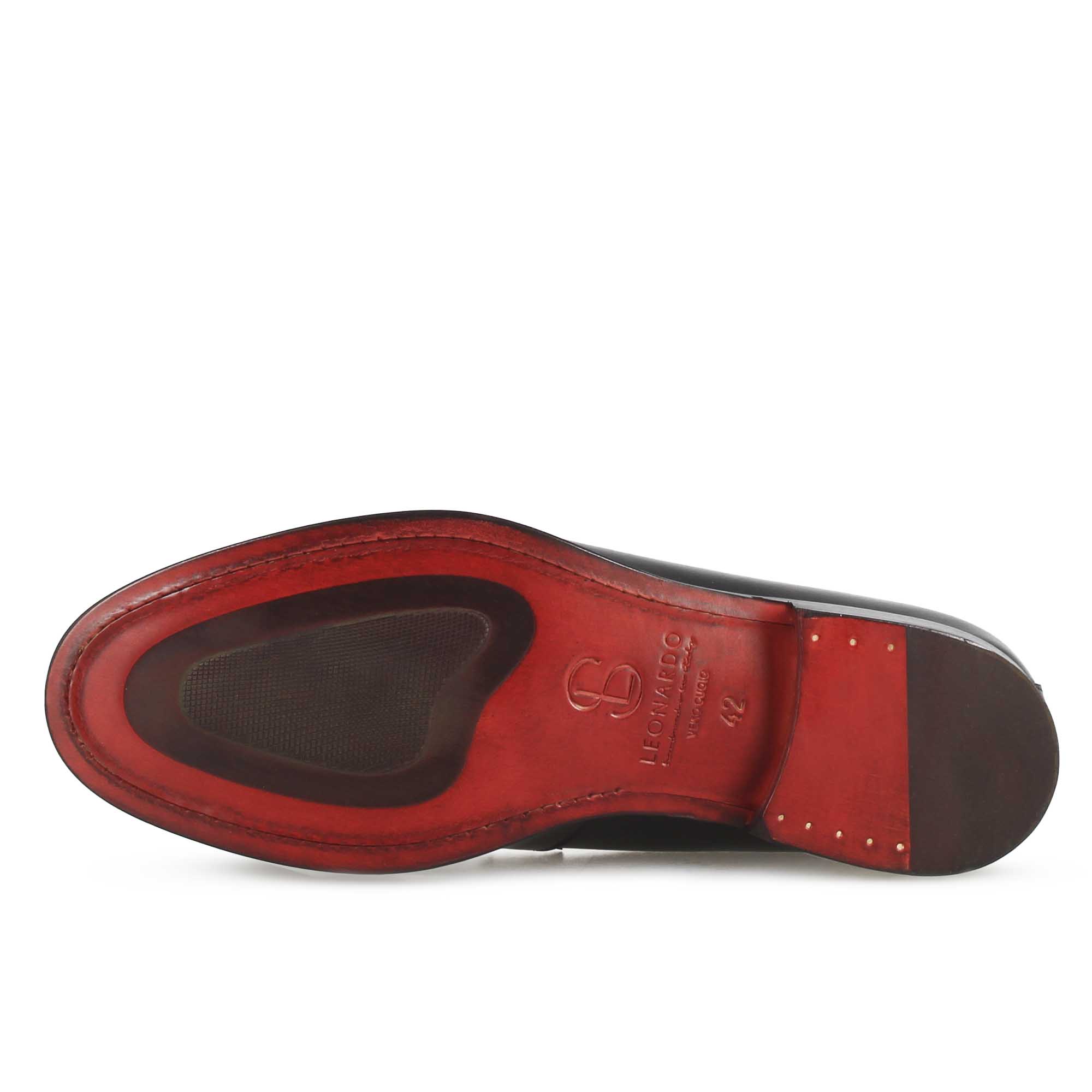 Stivaletto con allacciatura alla caviglia da uomo in pelle liscia colore nero - Image 4