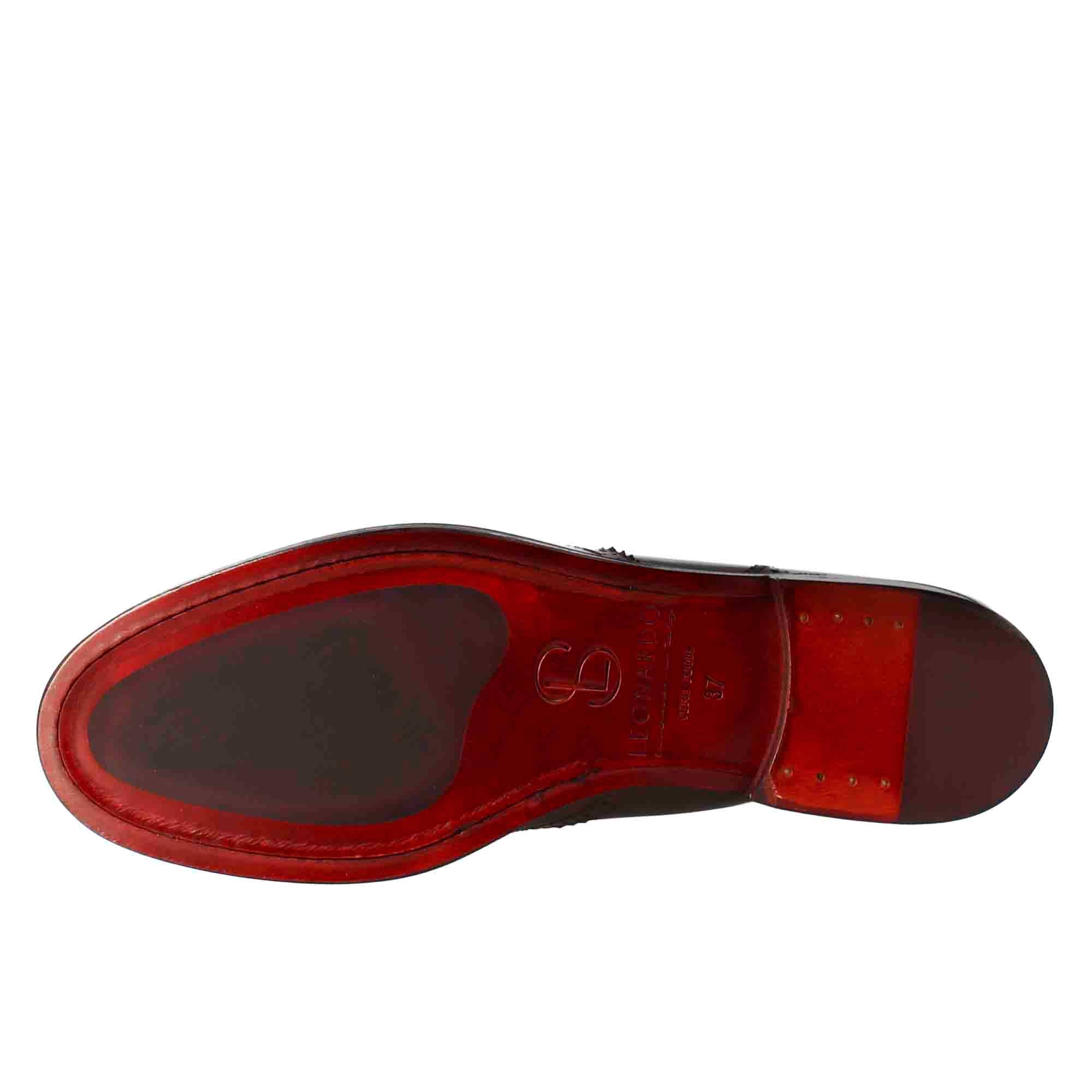 Stivaletto da donna chelsea con dettagli brogue in pelle marrone scuro - Image 6