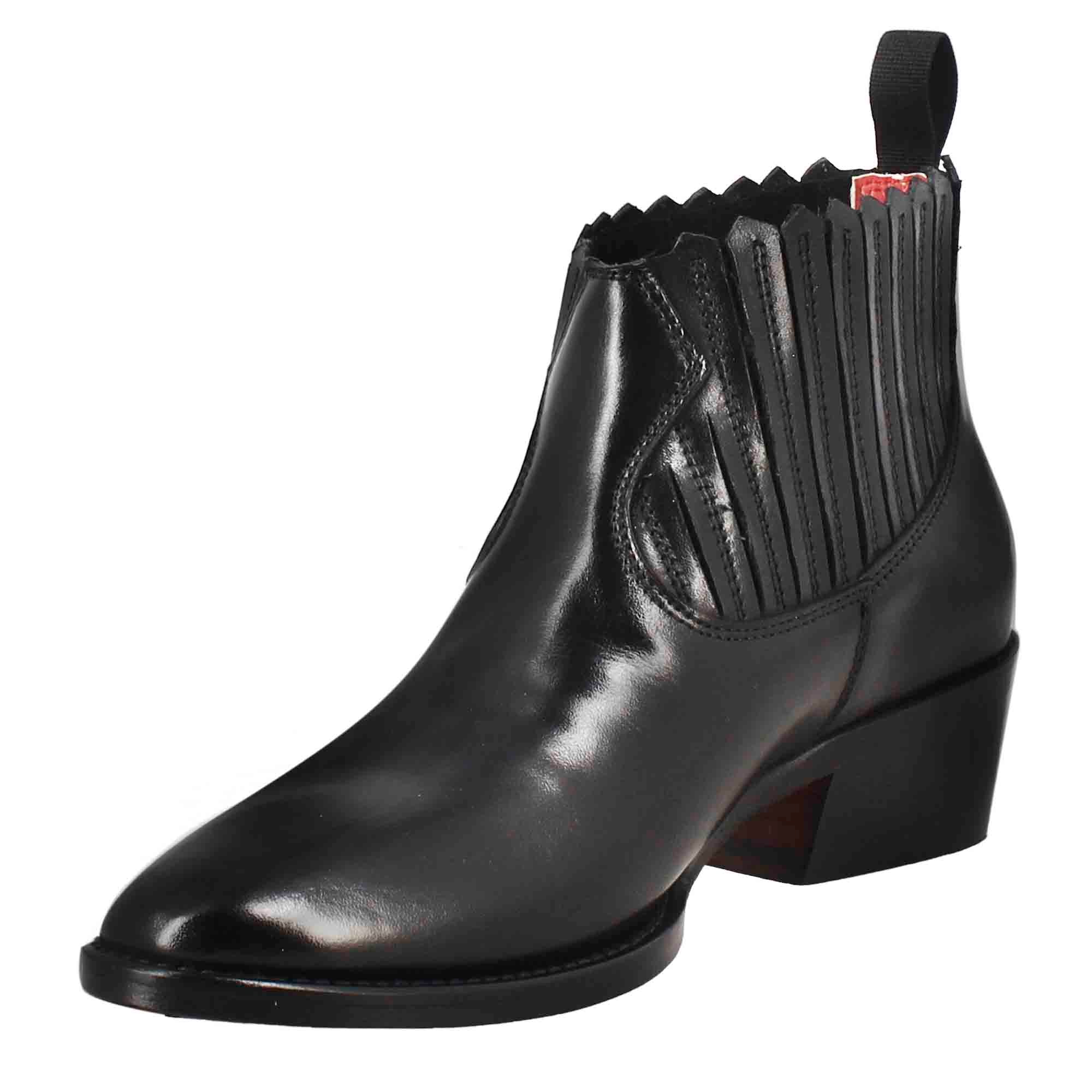 Stivaletto da donna con ritagli al collo in pelle colore nero - Image 5