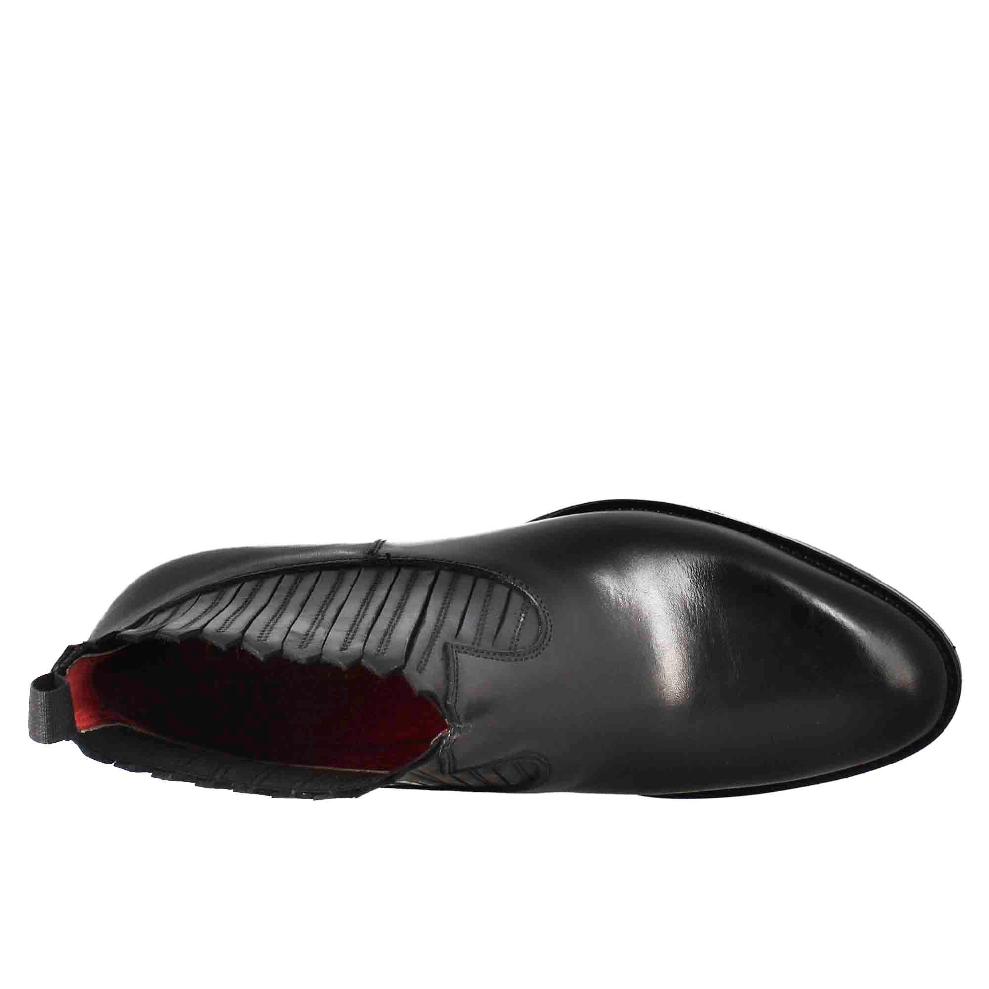 Stivaletto da donna con ritagli al collo in pelle colore nero - Image 6