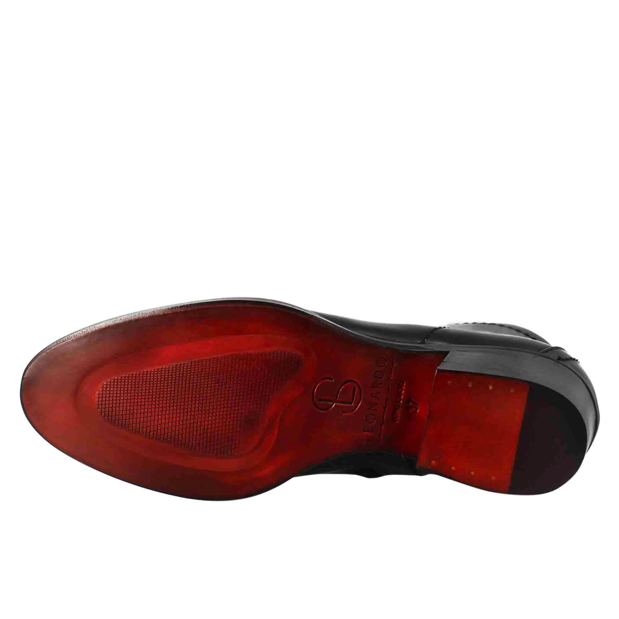 Stivaletto da donna liscio con tacco medio in pelle colore nero - Image 7
