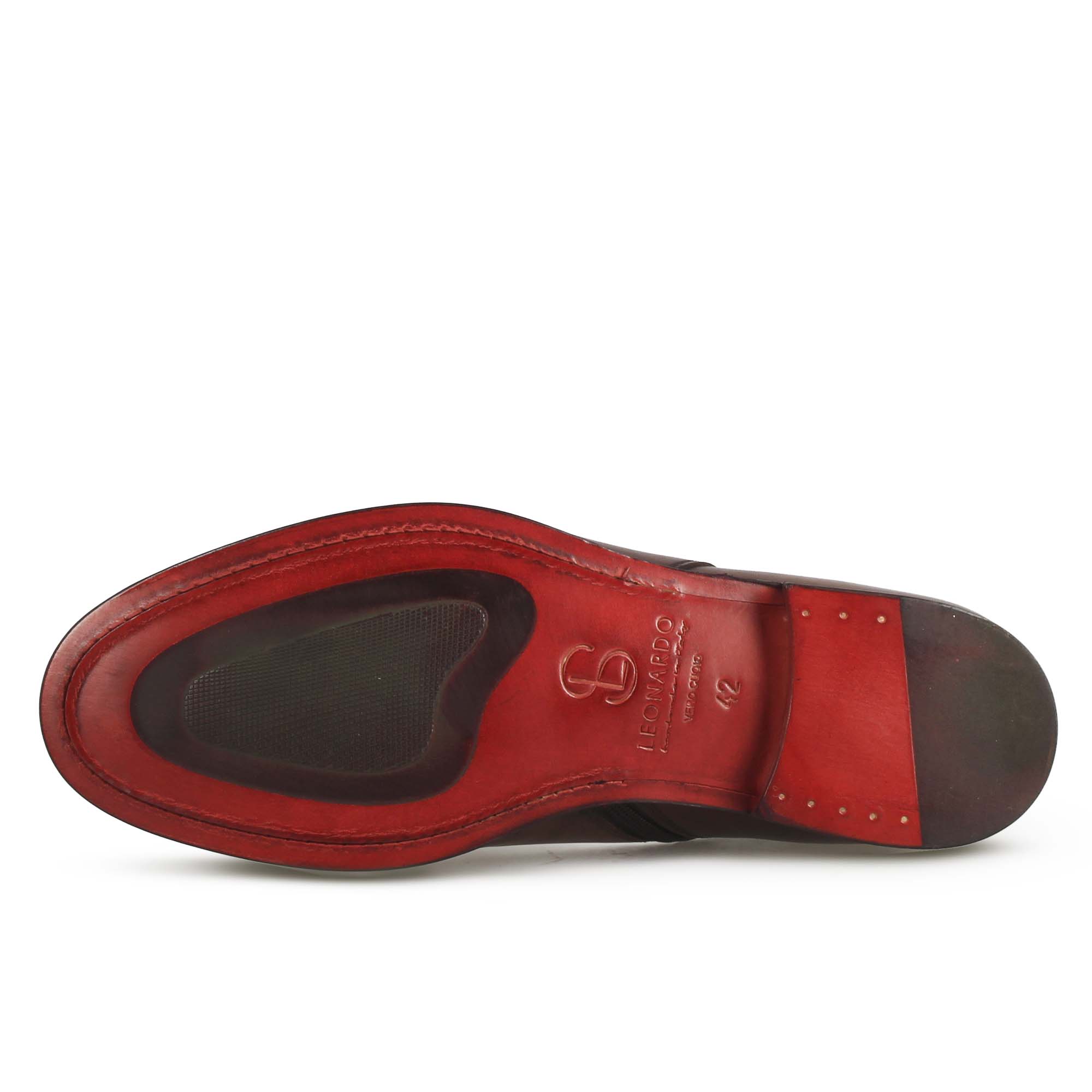 Stivaletto elegante alla caviglia da uomo in pelle liscia colore marrone - Image 4