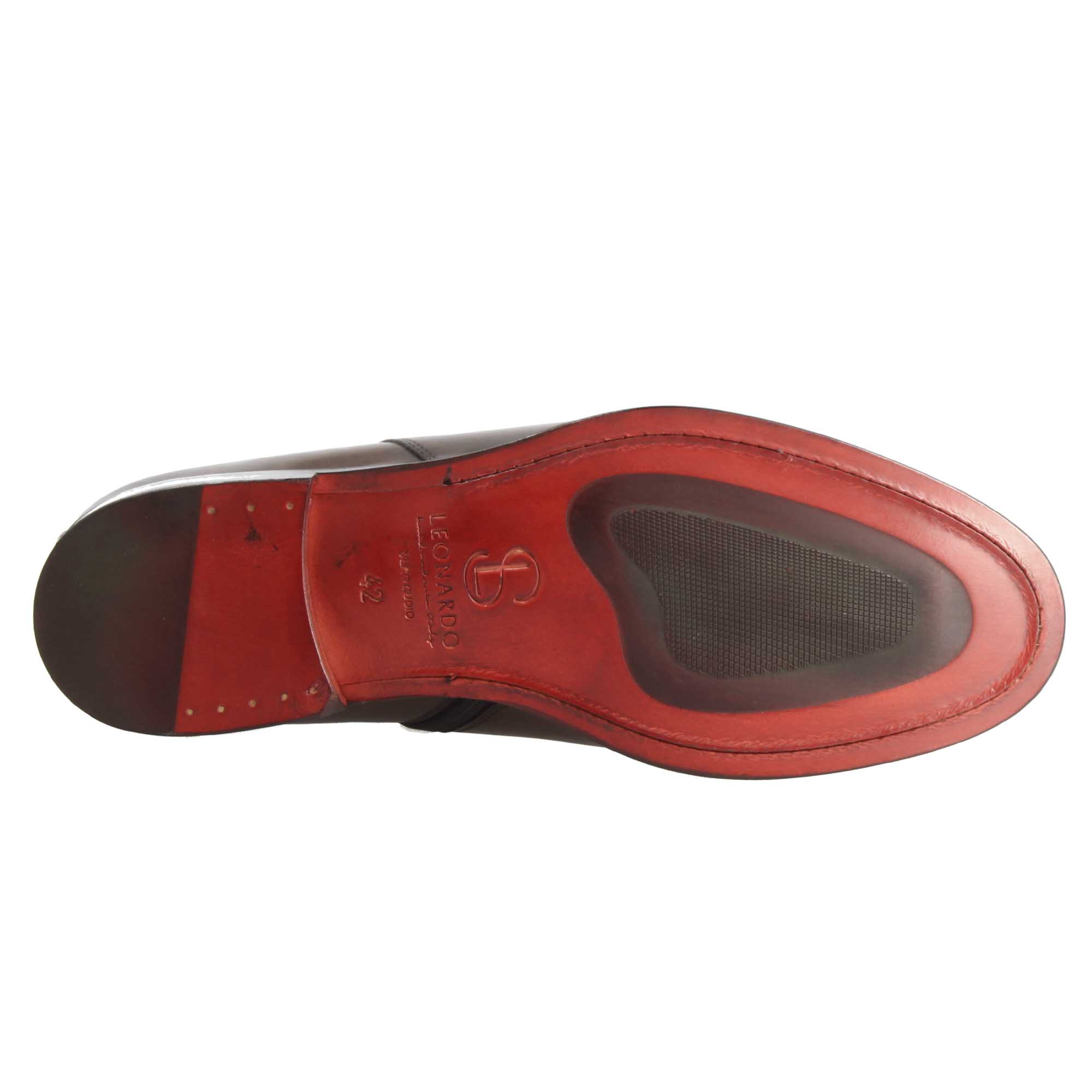 Stivaletto elegante alla caviglia da uomo in pelle liscia colore marrone scuro - Image 4