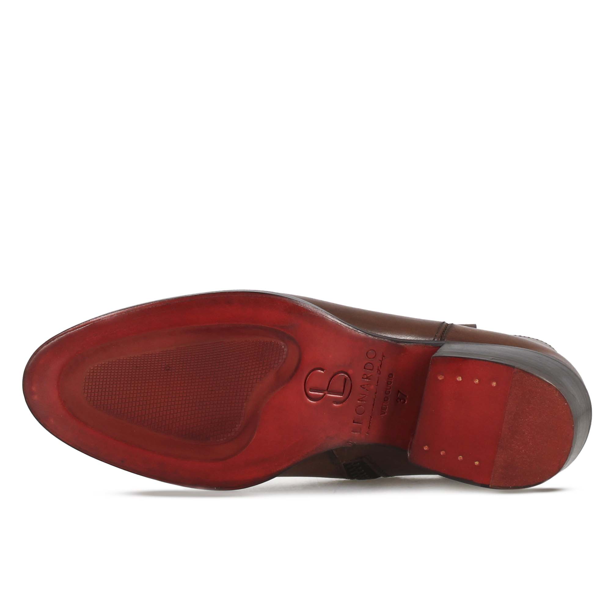 Stivaletto sopra alla caviglia stile texano da donna in pelle colore marrone - Image 4