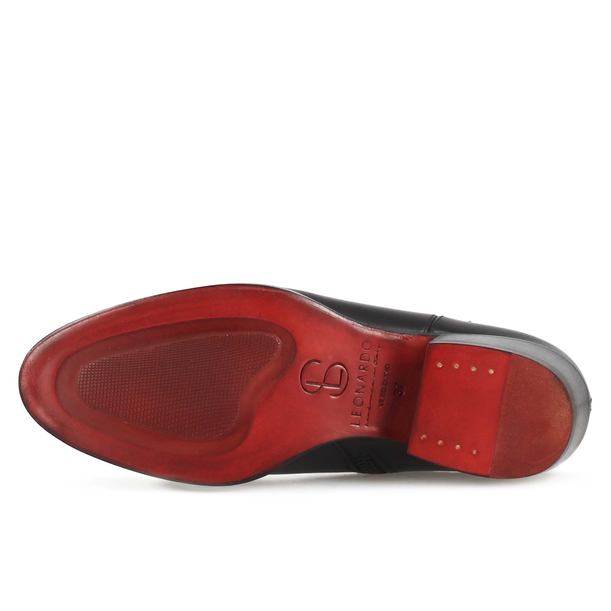 Stivaletto sopra alla caviglia stile texano da donna in pelle colore nero - Image 4